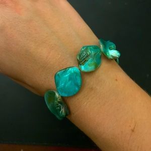 Turquoise Color Faux Pearl Bracelet